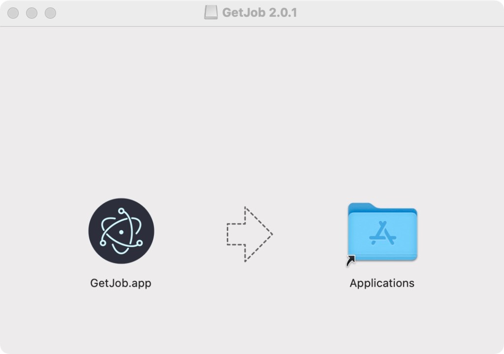 将 GetJob.app 拖到 Applications 文件夹
